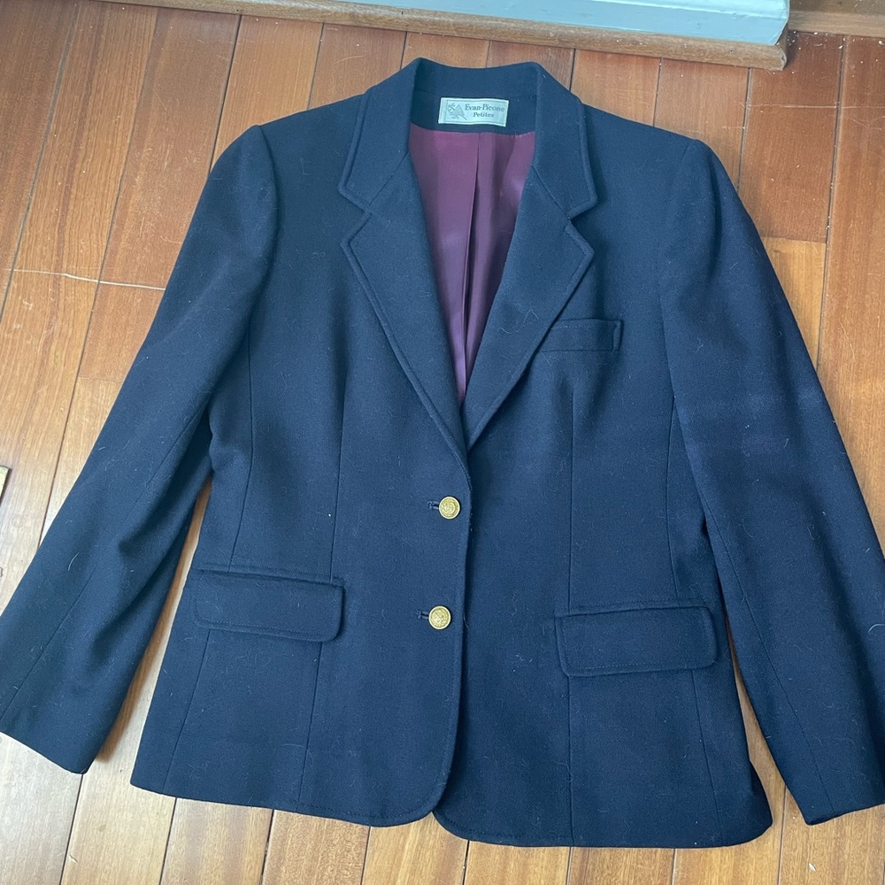 Vintage Evan Picone wool blazer, navy blue small